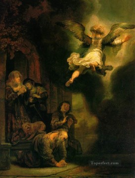 トビアス・レンブラントの家族と別れる大天使 Oil Paintings